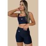 Conjunto Fitness Canelado Ondas Preto