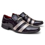 Sapato Social Hilbert Preto Prata