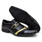 Sapato Social Brandon Preto Dourado