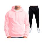 Conjunto Moletom Blusa Rosa Claro e Calça Preta Black Beast