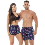 Kit Shorts Casal Praia Stitch Marinho Black Beast