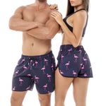Kit Shorts Casal Praia Flamingo Black Beast