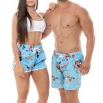 Kit Shorts Casal Praia Looney Tunes Black Beast