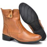 Bota Feminina Couro Cano Curto Montaria 2150/03 Caramelo