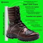 Coturno Militar Marrom Tático Attack Zíper Bmbrasil 5188/07 c a Nº 45.899