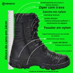 Coturno Bota Tático Militar Attack Zíper Moto 5188/01 Preto c a Nº 45899