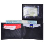 carteira em couro slim preto furadinho