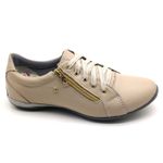 Tenis Feminino Casual Tipo Tenis Com Amortecedor e Zíper 218/07 Creme