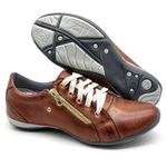 Tenis Feminino Casual Tipo Tenis Com Amortecedor e Zíper 218/08 Castanho