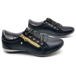 Tenis Feminino Casual Tipo Tenis Com Amortecedor e Zíper 218/16 Preto