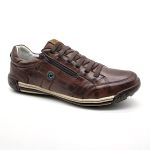 Sapato Masculino Casual Zíper e Elástico Palmilha Ortopédica 148/03 Brown