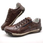 Sapato Masculino Casual Zíper e Elástico Palmilha Ortopédica 148/03 Brown