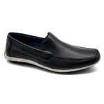Sapato Masculino Mocassim Sapatilha Sider Couro Bm Brasil 175/03 Preta