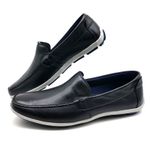 Sapato Masculino Mocassim Sapatilha Sider Couro Bm Brasil 175/03 Preta