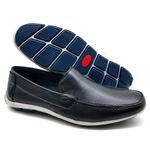 Sapato Masculino Mocassim Sapatilha Sider Couro Bm Brasil 175/03 Preta