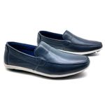 Sapato Masculino Mocassim Sapatilha Sider Couro Bm Brasil 175/10 Azul