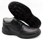 Sapato Confort Plus Bmbrasil De Couro Palmilha Em Gel Extra Leve 2710/01 Preto