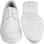 Sapato Confort Plus Bmbrasil De Couro Palmilha Em Gel Extra Leve 2712/05 Branco