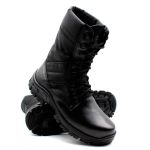 Coturno Militar Em Couro e Lona Cordura Extra Leve Tático Militar Bmbrasil 5150/01 Preto