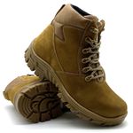 Coturno Militar Bota Borzeguim Cano Baixo 5185/04 Nobuck Palha