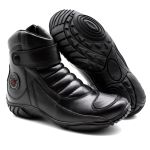 Bota Motociclista Moto Zíper Couro Bmbrasil 5210/01 Preto