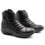 Bota Motociclista Moto Zíper Couro Bmbrasil 5210/01 Preto