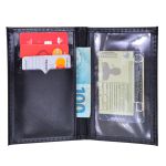 Porta documento em couro preto