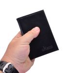 Porta documento em couro preto