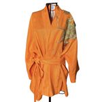 Kimono Oversize Yang Linho Pitanga Abraço do Dragão Ouro