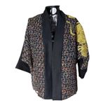 Kimono Yang Tweed e Linho Caminhos2 Abraço do Dragão Ouro