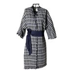 Kimono Yu Tweed Índigo Dragão Imperial Prata