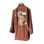 Kimono Jin Veludo Cristal Rosa Queimado Dragão Folk1 
