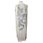 Kimono Yin Linho Branco Dragão Imperial Prata