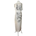 Kimono Yin Linho Branco Dragão Imperial Prata