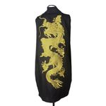 Colete Yin Linho Preto Dragão Imperial Ouro