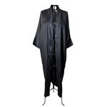 Kimono Yin-Yang Linho Preto Dragão da Meia Noite