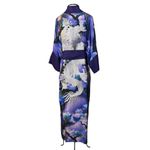 Kimono Tsuki Viscose O Dragão nos Jardins Suspensos Cerejeiras em Flor Variante Violeta