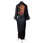 Kimono Yin-Yang Linho Preto Dragão da Meia Noite