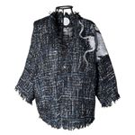 Kimono Yang Tweed Noite Estrelada 2 Abraço do Dragão Prata