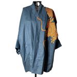 Kimono Oversize Yang Linho Petróleo Abraço do Dragão Cobre