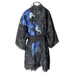 Kimono Yang Tweed Oversize Noite Estrelada Abraço do Dragão Azul