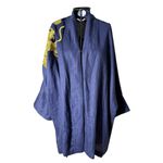 Kimono Oversize Yang Linho Marinho Abraço do Dragão Ouro