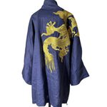 Kimono Oversize Yang Linho Marinho Abraço do Dragão Ouro