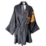Kimono Oversize Yang Linho Preto Abraço do Dragão Cobre