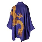 Kimono Oversize Yang Linho Violeta Abraço do Dragão Cobre 