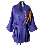 Kimono Oversize Yang Linho Violeta Abraço do Dragão Cobre 