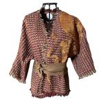Kimono Yang Tweed Terracota Coleção Terras Abraço do Dragão Cobre
