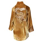 Kimono Jin Veludo Caramelo Dragão Folk1 