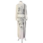 Kimono Tsuki Viscose Branco Dragão Imperial Prata