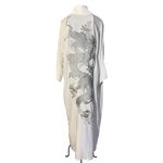 Kimono Tsuki Viscose Branco Dragão Imperial Prata